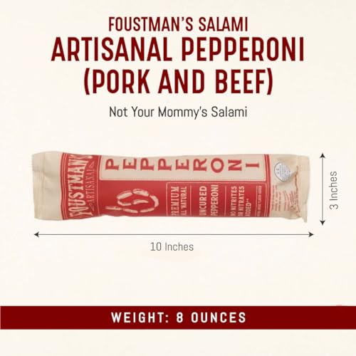 Foustman's Salami Pepperoni: Nitrate-Free, Naturally Cured, Gluten/Dairy-Free
