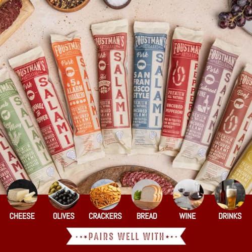 Foustman's Salami Pepperoni: Nitrate-Free, Naturally Cured, Gluten/Dairy-Free
