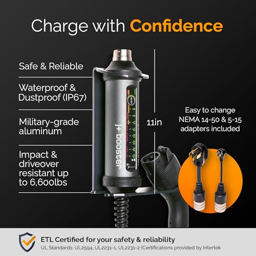 J+ Level 2 Portable EV Charger - 40 Amp