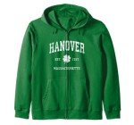 Hanover MA Vintage Shamrock Sports Zip Hoodie