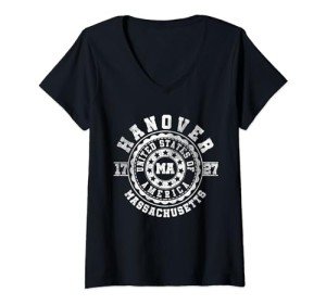 Hanover MA Vintage City V-Neck T-Shirt