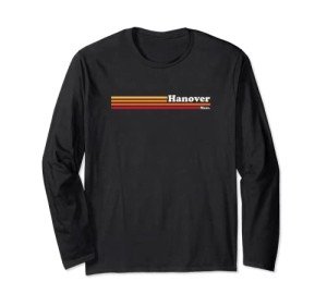 1980s Vintage Hanover MA Graphic Long Sleeve Tee