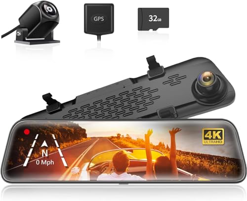 WOLFBOX 12" 4K Dual Dash Cam with GPS