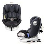 360° Rotating Isofix Baby Car Seat - Black