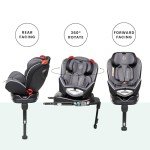 Ickle Bubba 360 Spin Isofix Car Seat - Grey/Black
