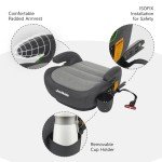 ISOFIX Child Booster Seat for Ages 6-12, Black