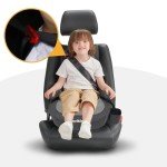 ISOFIX Child Booster Seat for Ages 6-12, Black