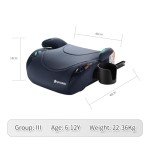 ISOFIX Booster Seat for Kids 3-12 Years - Navy