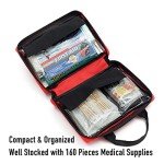 160 Piece First Aid Kit with Ice Pack & Blanket