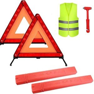 Emergency Roadside Safety Kit with Reflective Triangle