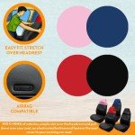 Xtremeauto Front Seat Covers Set - Black, Waterproof