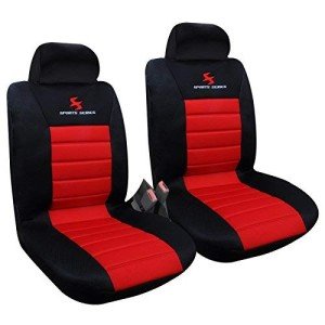 WOLTU Universal Front Car Seat Covers - Red/Black