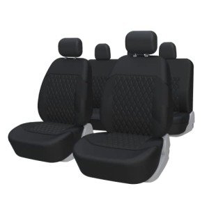 Universal Full Set Car Seat Covers - Solid Black