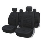 Universal Full Set Car Seat Covers - Solid Black