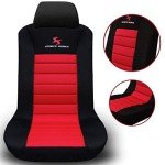 WOLTU Universal Front Car Seat Covers - Red/Black