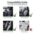Red Waterproof PU Leather Car Seat Covers Pair