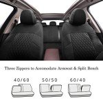 Universal Full Set Car Seat Covers - Solid Black