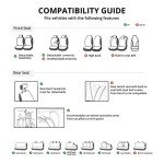 Universal Full Set Car Seat Covers - Solid Black