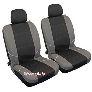 XtremeAuto® Black and Grey Front Car Seat Covers