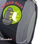 XtremeAuto® Black and Grey Front Car Seat Covers