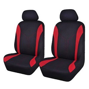 Universal Car Seat Cover Set - Black & Red