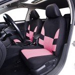 TOYOUN Universal Car Seat Covers Set - Black & Pink