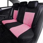 TOYOUN Universal Car Seat Covers Set - Black & Pink