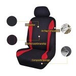 Universal Car Seat Cover Set - Black & Red