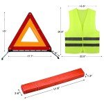 4-in-1 Emergency Warning Triangle and Vest Kit