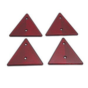 4-Pack Red Triangle Reflectors for Trailers and Gates
