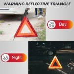 DASBET 3-Pack Foldable Roadside Warning Triangles