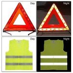 Emergency Warning Triangle and Safety Vest Kit