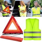 2-in-1 Automotive Emergency Triangle and Vest Kit