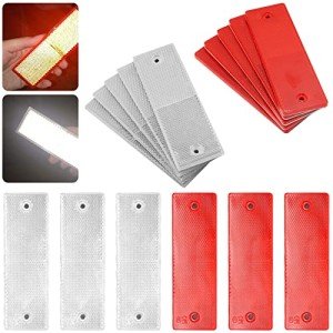 10-Pack Self-Adhesive Rectangular Trailer Reflectors
