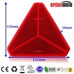 SPARKMOTO Self-Adhesive Triangle Trailer Reflectors (2)