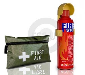 500ml Fire Extinguisher with 42-Piece First Aid Kit