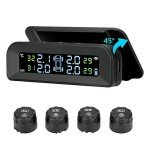 Wireless Solar Tire Pressure Monitor with 4 Sensors