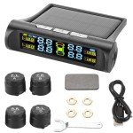 Wireless Solar Tire Pressure Monitor with 4 Sensors