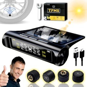Wireless RV Tire Pressure Monitoring System with 4 Sensors