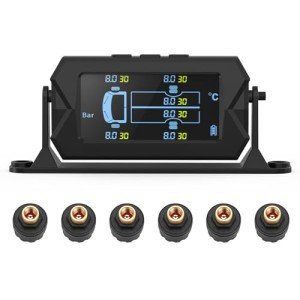 Cordless Solar Tire Pressure Monitor System with 6 Sensors