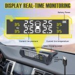 Wireless RV Tire Pressure Monitoring System with 4 Sensors