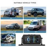 Cordless Solar Tire Pressure Monitor System with 6 Sensors