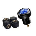 Wireless Tire Pressure Monitor System with Alerts - 4 Sensors