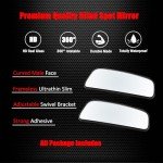 Ampper Rectangle Blind Spot Mirror, 360 Degree HD Glass and ABS Housing Convex Wide Angle Rearview Mirror for Universal Car Fit (Pack of 2)