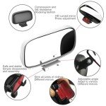 Blind Spot Side Mirror, Car Exterior Mirror Reflective WITH 360° Adjustable Stable HD Waterproof, Wide Angle Side Rear View Mirror for Cars Truck RV Van Motorbike Traffic Safety Reversing Assist