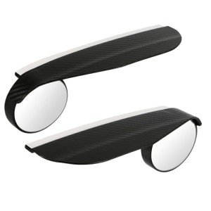 2pcs Blind Spot Rearview Car Mirror, 2-in-1 Car Rear View Blind Spot Mirror with Rain Visor Eyebrow Adjustable Angle Car Side Mirror Blindspot for Car (Black)