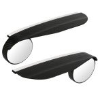2pcs Blind Spot Rearview Car Mirror, 2-in-1 Car Rear View Blind Spot Mirror with Rain Visor Eyebrow Adjustable Angle Car Side Mirror Blindspot for Car (Black)