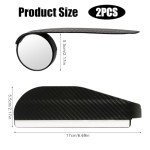 2pcs Blind Spot Rearview Car Mirror, 2-in-1 Car Rear View Blind Spot Mirror with Rain Visor Eyebrow Adjustable Angle Car Side Mirror Blindspot for Car (Black)