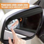 2pcs Blind Spot Rearview Car Mirror, 2-in-1 Car Rear View Blind Spot Mirror with Rain Visor Eyebrow Adjustable Angle Car Side Mirror Blindspot for Car (Black)