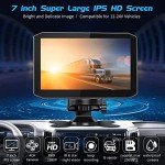 VSYSTO 4CH Reversing Camera HD 1080P Backup Camera Front Rear, 7.0'' Monitor Rearview Camera Sides View with GPS Infrared Night Vision Lens for Semi Trailer Truck Van Tractor Pickups Camper